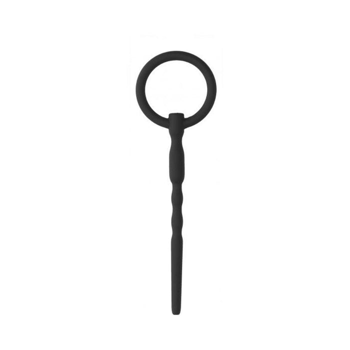 Ouch! Urethral Sounding - Silicone Plug - Black - 7 Mm