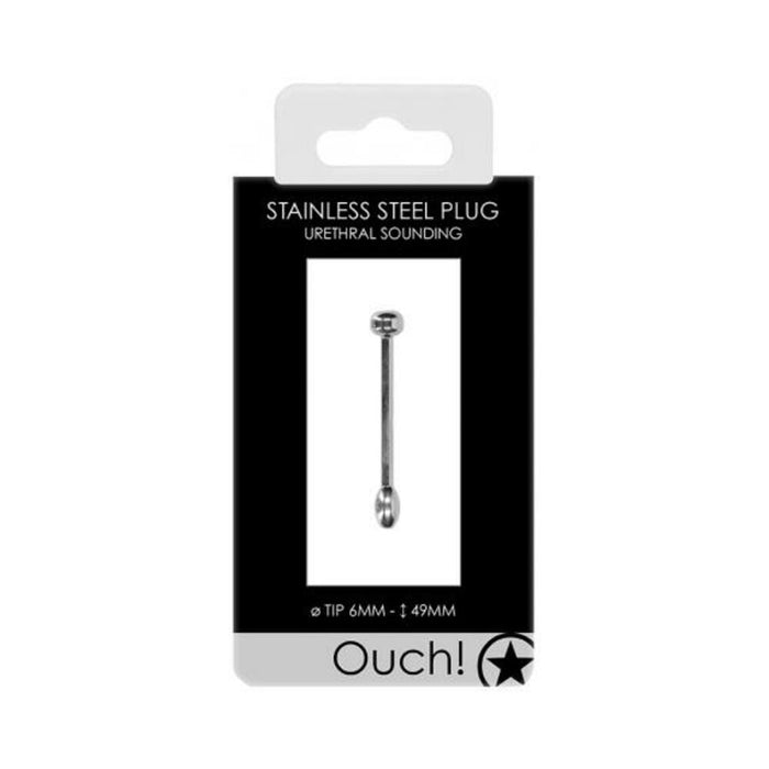 Ouch! Urethral Sounding - Metal Plug - 6 Mm