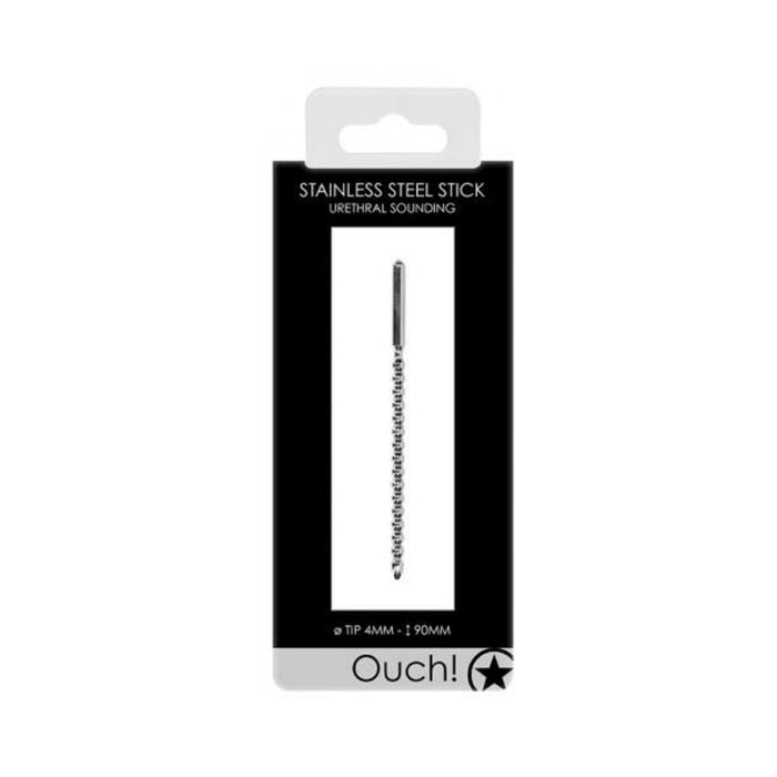 Ouch! Urethral Sounding - Metal Stick - Beaded - 4 Mm