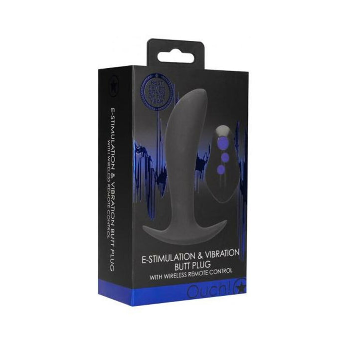 E-stim & Vibrating Butt Plug With Wireless Remote Black | SexToy.com