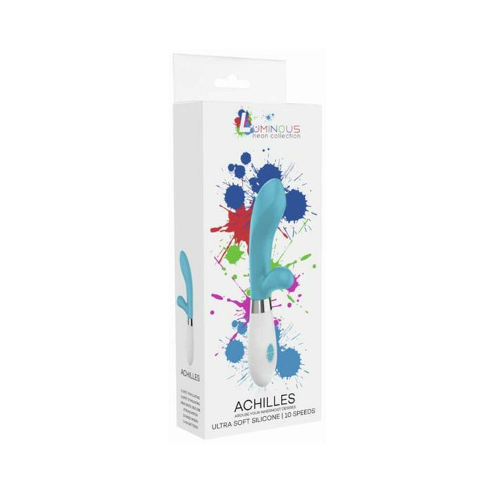 Luna Neon Achilles Ultra-soft Silicone Dual Stimulator Turquoise | SexToy.com