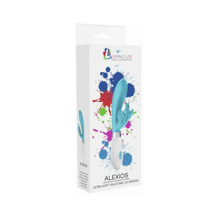 Luna Neon Alexios Ultra-soft Silicone Dual Stimulator Turquoise | SexToy.com