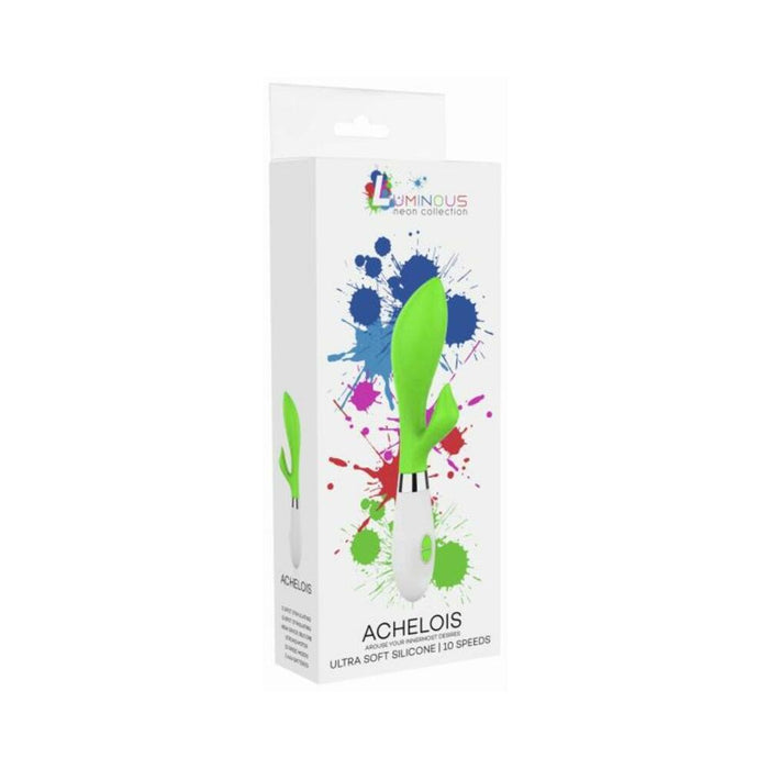 Luna Neon Achelois Ultra-soft Silicone Dual Stimulator Green | SexToy.com