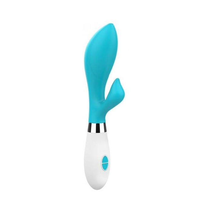 Luna Neon Achelois Ultra-soft Silicone Dual Stimulator Turquoise | SexToy.com