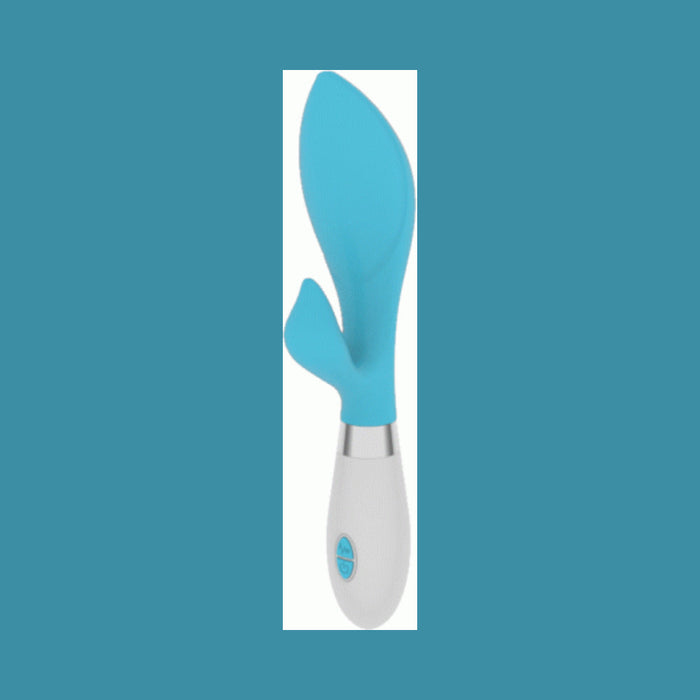 Luna Neon Achelois Ultra-soft Silicone Dual Stimulator Turquoise | SexToy.com