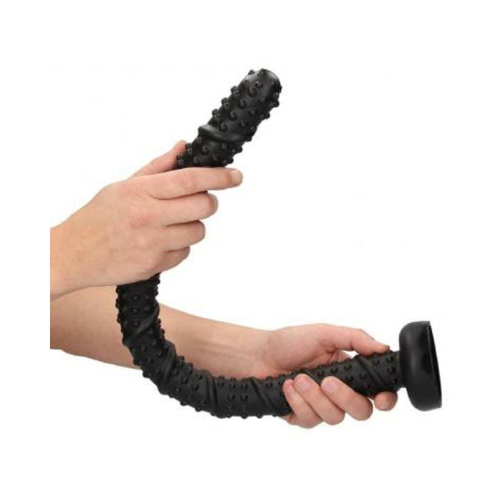 Ouch! Ass Textured Snake Dildo 21 In. Black