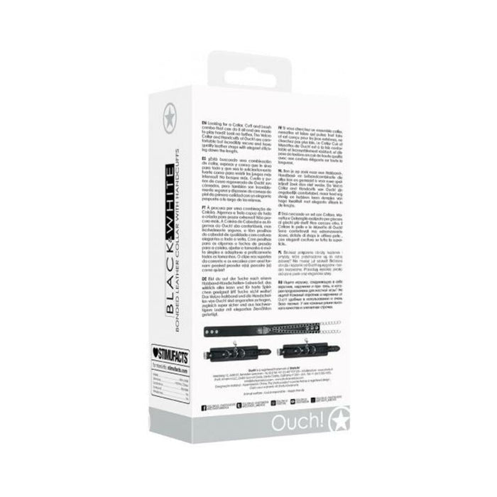 Ouch Bond Leather Collar Cuffs Leash Blk | SexToy.com