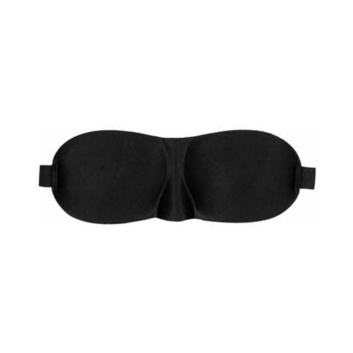 Ouch! Black & White Satin Curvy Eye Mask With Elastic Straps Black | SexToy.com