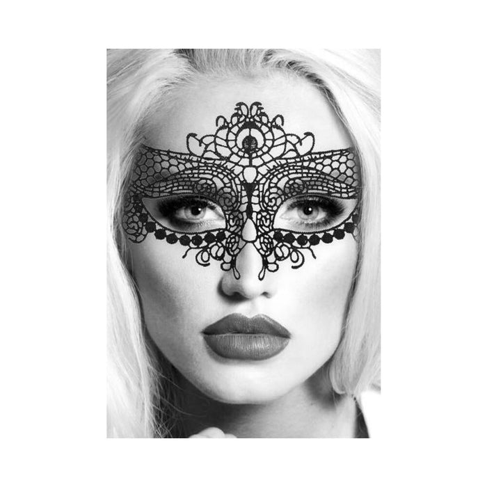 Ouch! Black & White Lace Eye Mask Queen Black | SexToy.com