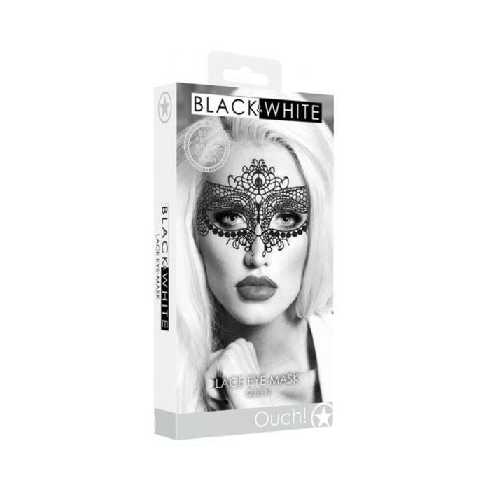 Ouch! Black & White Lace Eye Mask Queen Black | SexToy.com