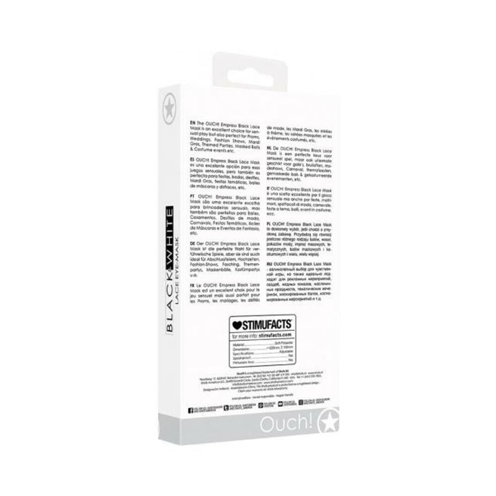 Ouch! Black & White Lace Eye Mask Empress Black | SexToy.com