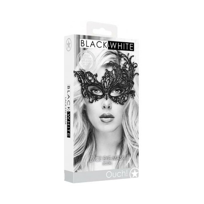 Ouch! Black & White Lace Eye Mask Royal Black | SexToy.com