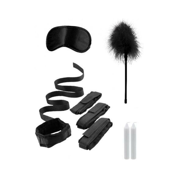 Ouch! Black & White Bed Bindings Restraint Kit Black | SexToy.com