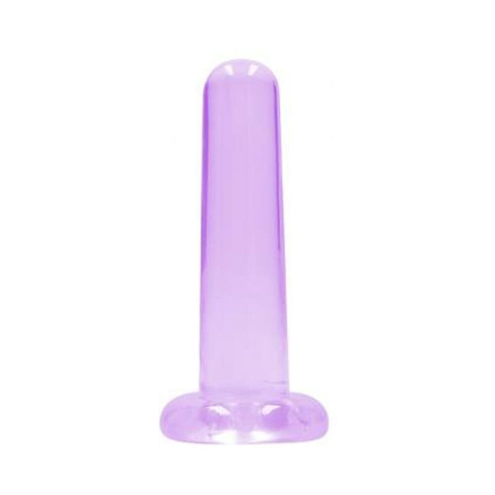 Realrock Crystal Clear Non-realistic Dildo With Suction Cup 5.3 In. Purple