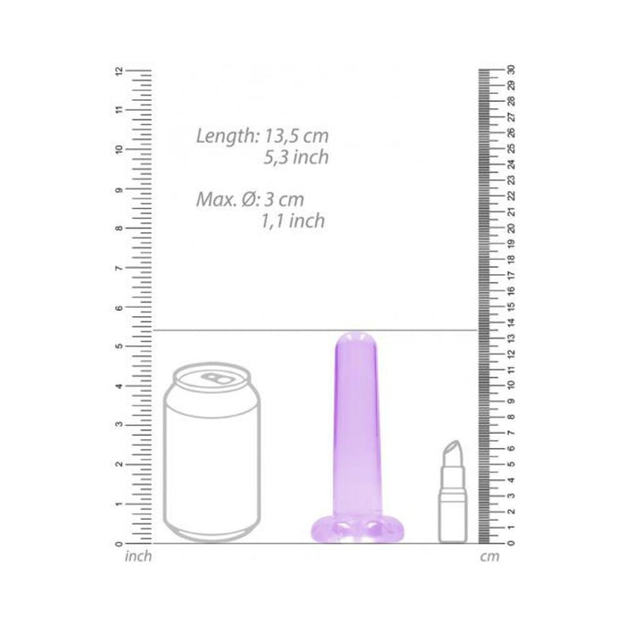 Realrock Crystal Clear Non-realistic Dildo With Suction Cup 5.3 In. Purple