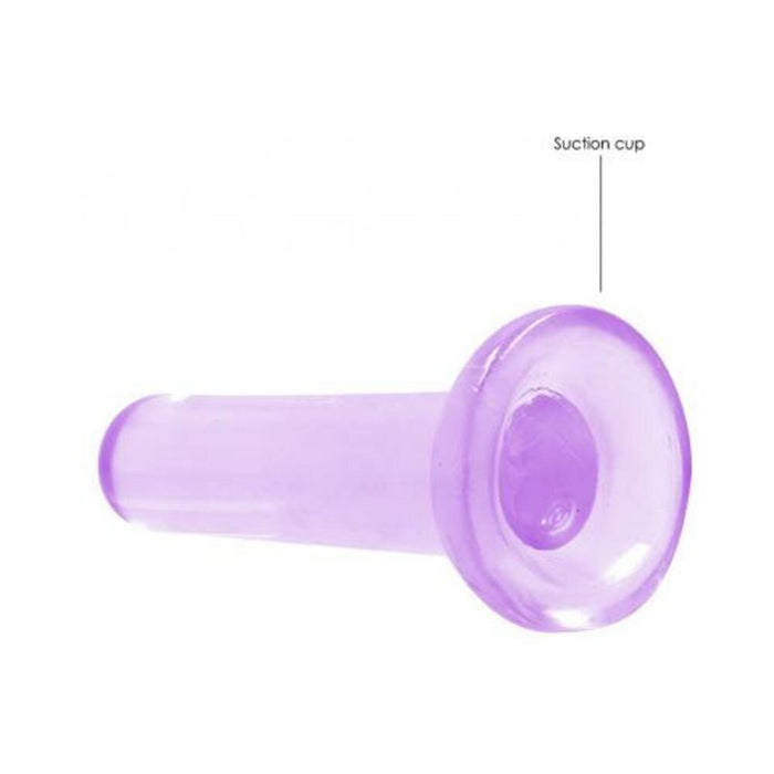 Realrock Crystal Clear Non-realistic Dildo With Suction Cup 5.3 In. Purple