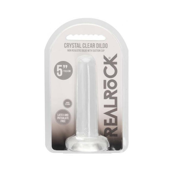 Realrock Crystal Clear Non-realistic Dildo With Suction Cup 5.3 In. Translucent