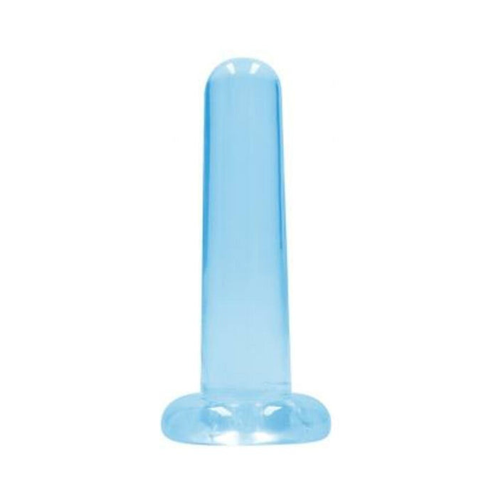 Realrock Crystal Clear Non-realistic Dildo With Suction Cup 5.3 In.  Blue