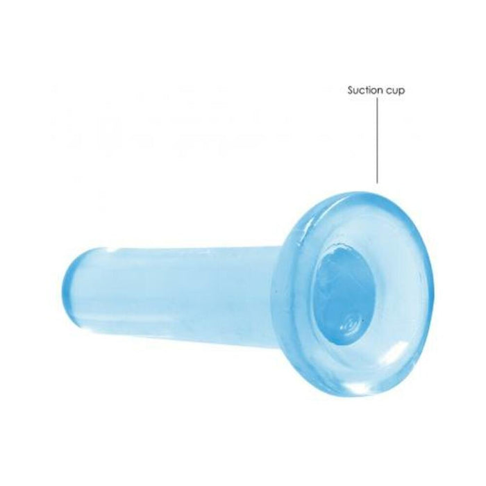 Realrock Crystal Clear Non-realistic Dildo With Suction Cup 5.3 In.  Blue