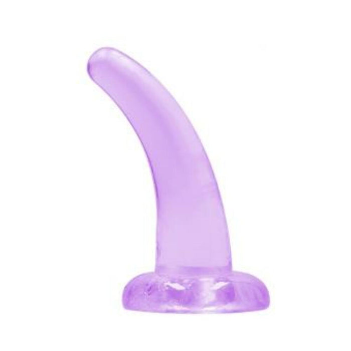 Realrock Crystal Clear Non-realistic Dildo With Suction Cup 4.5 In. Purple