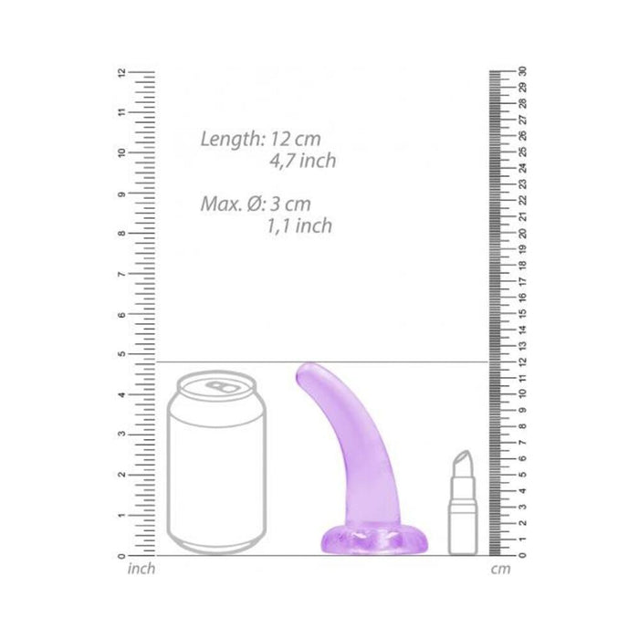 Realrock Crystal Clear Non-realistic Dildo With Suction Cup 4.5 In. Purple