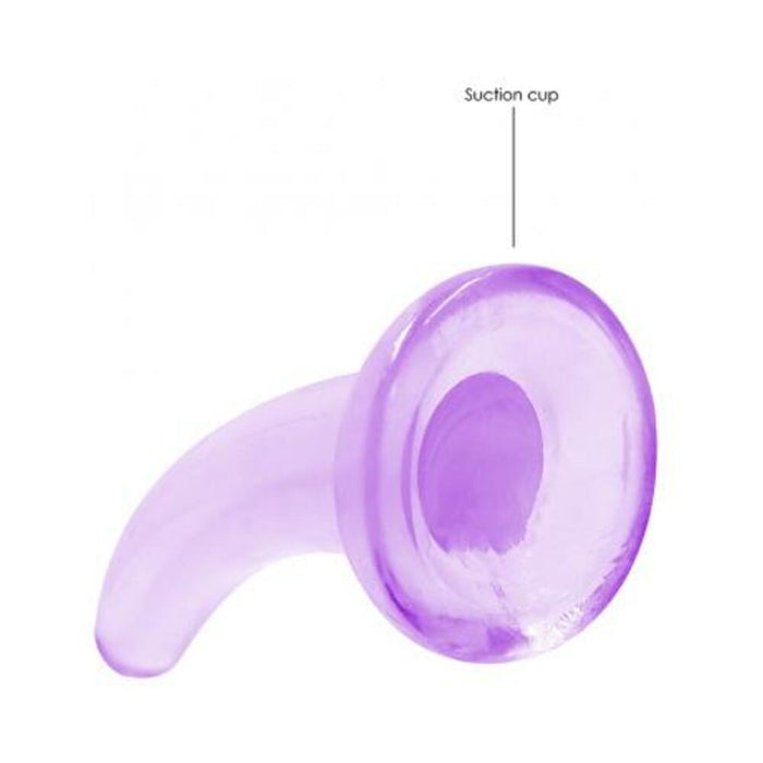 Realrock Crystal Clear Non-realistic Dildo With Suction Cup 4.5 In. Purple