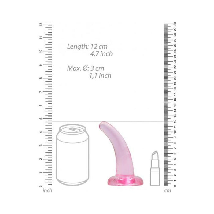 Realrock Crystal Clear Non-realistic Dildo With Suction Cup 4.5 In. Pink