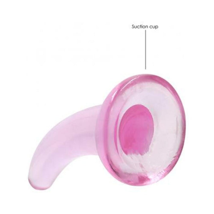 Realrock Crystal Clear Non-realistic Dildo With Suction Cup 4.5 In. Pink