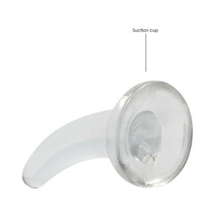 Realrock Crystal Clear Non-realistic Dildo With Suction Cup 4.5 In. Translucent