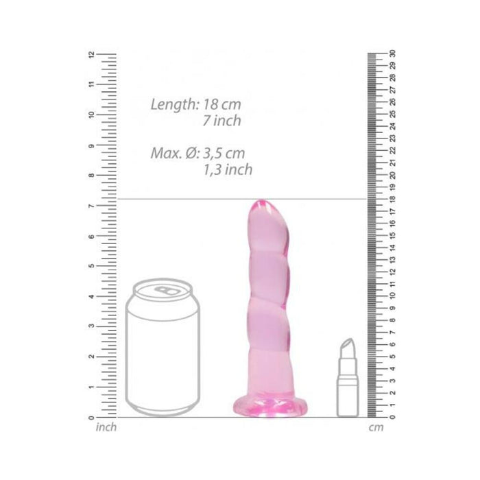 Shots Realrock Crystal Clear Non Realistic 7" Dildo  - Pink