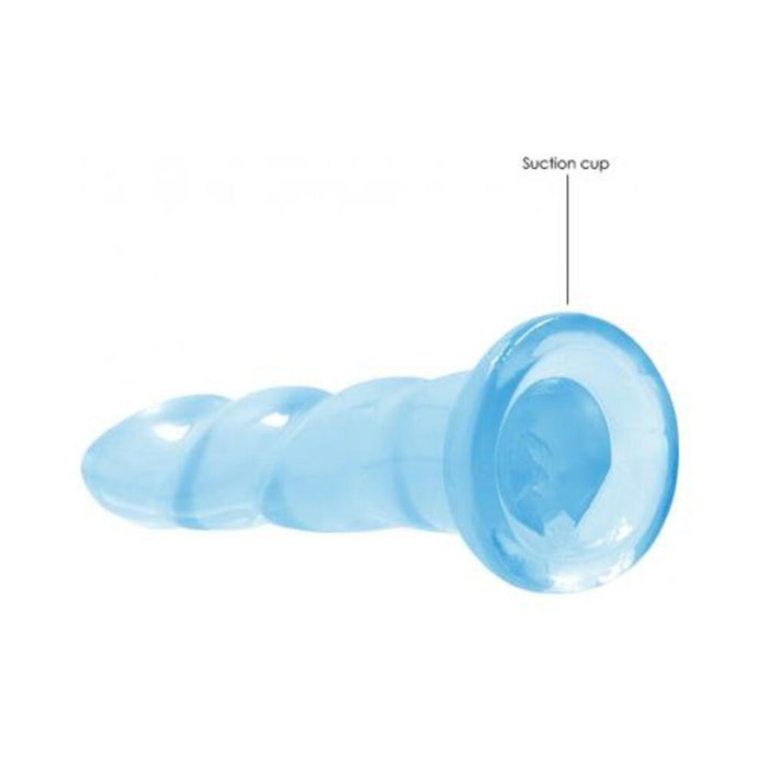 Realrock Crystal Clear Non-realistic Dildo With Suction Cup 7 In. Blue