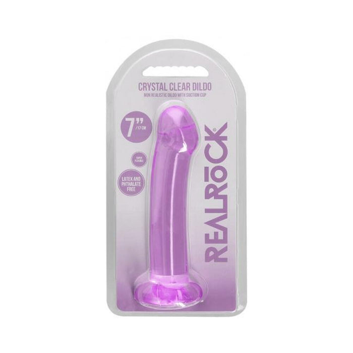 Shots Realrock Crystal Clear 7" Dildo  - Purple