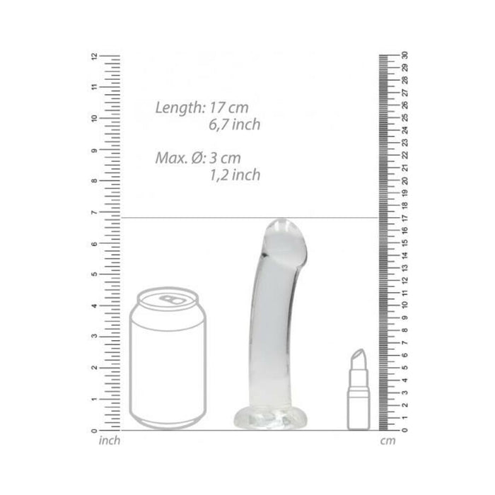 Realrock Non Realistic Dildo W Suction Cup 6.7in Transparent