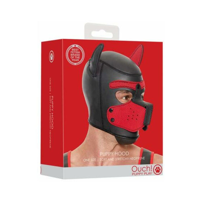 Ouch Neoprene Puppy Hood Red