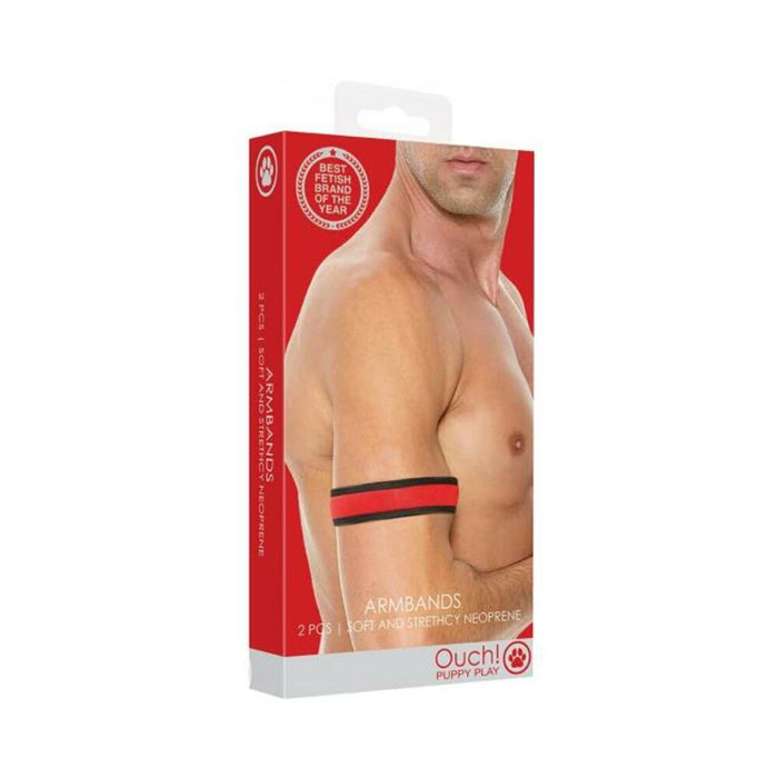 Ouch Neoprene Armbands Red