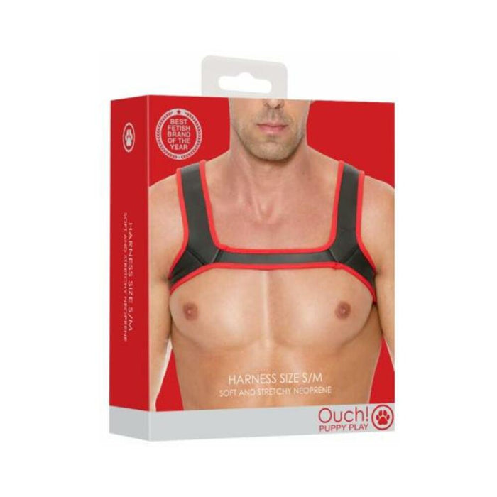 Ouch Neoprene Harness S/m Red