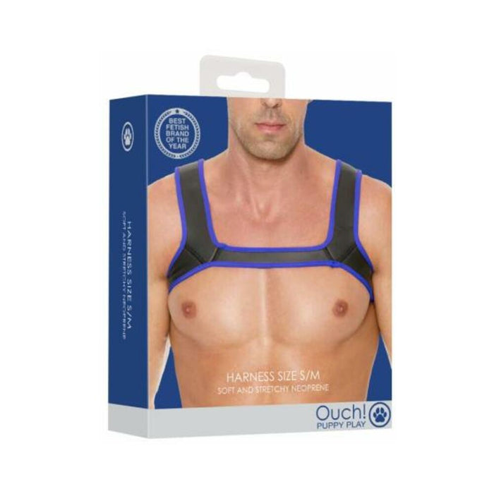 Ouch Neoprene Harness S/m Blue