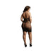 Shots Le Desir High Lace Neck Net Mini Dress Black Queen Size | SexToy.com