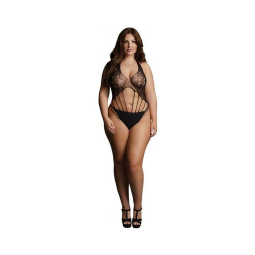Shots Le Desir Strappy Lace Teddy Black Qs | SexToy.com