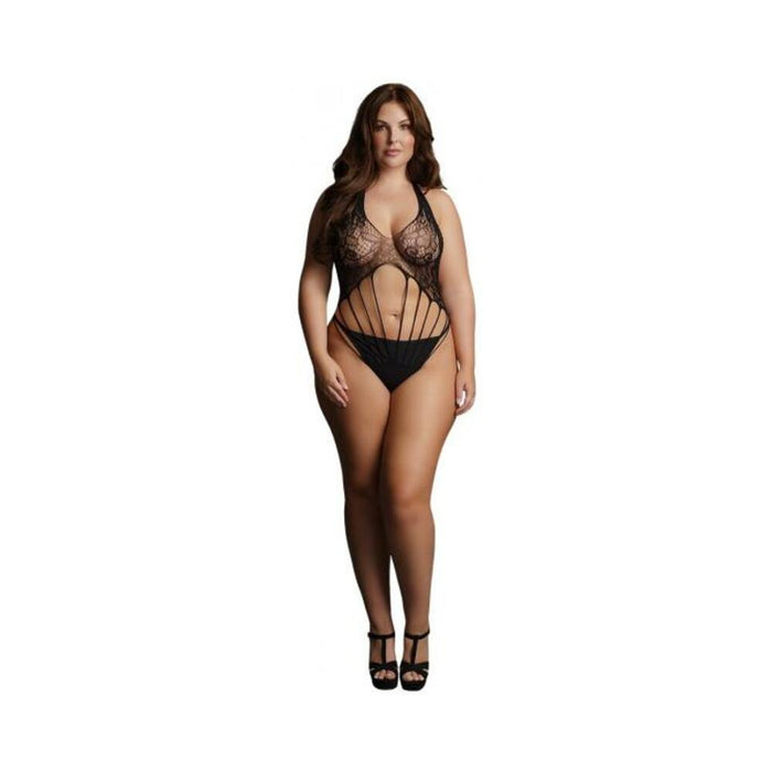 Shots Le Desir Strappy Lace Teddy Black Qs | SexToy.com