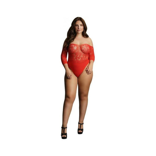 Shots Le Desir Crotchless Rhinestone Teddy Red Qs | SexToy.com