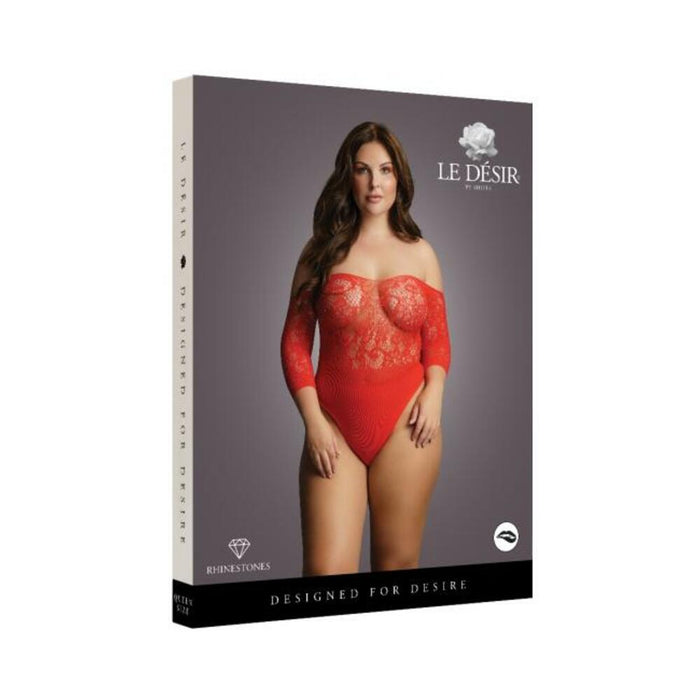 Shots Le Desir Crotchless Rhinestone Teddy Red Qs | SexToy.com