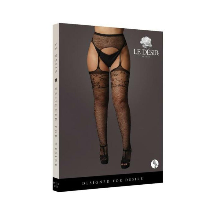 Shots Le Desir Garterbelt Stockings With Lace Top Black Qs | SexToy.com