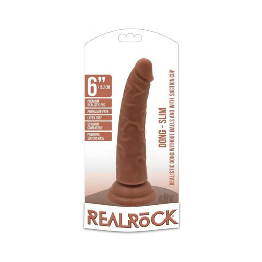 Realrock Slim Dildo Without Balls 6 Tan | SexToy.com