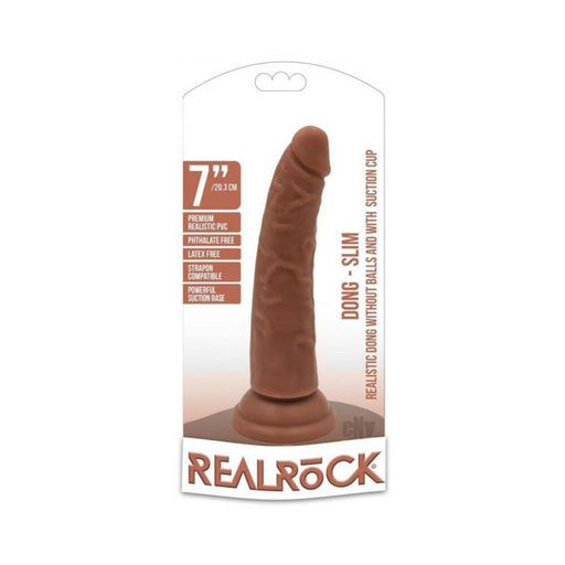 Realrock Slim Dildo Without Balls 7 Tan | SexToy.com
