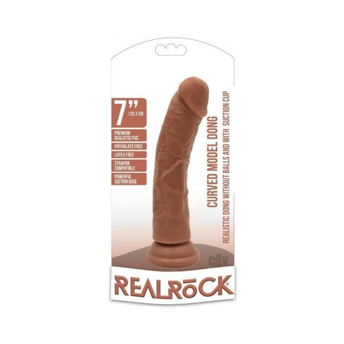 Realrock Curved Dildo 7 Tan | SexToy.com