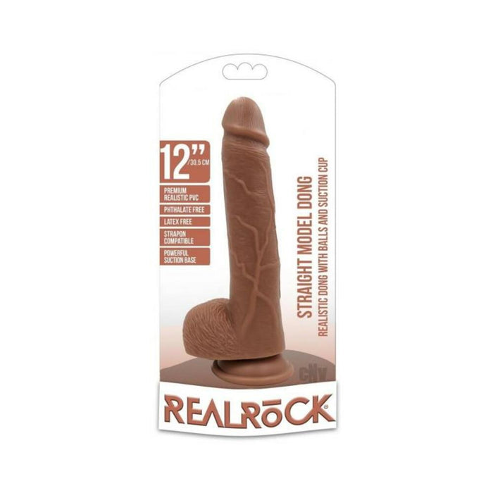 Realrock Straight W/balls 12 Tan | SexToy.com