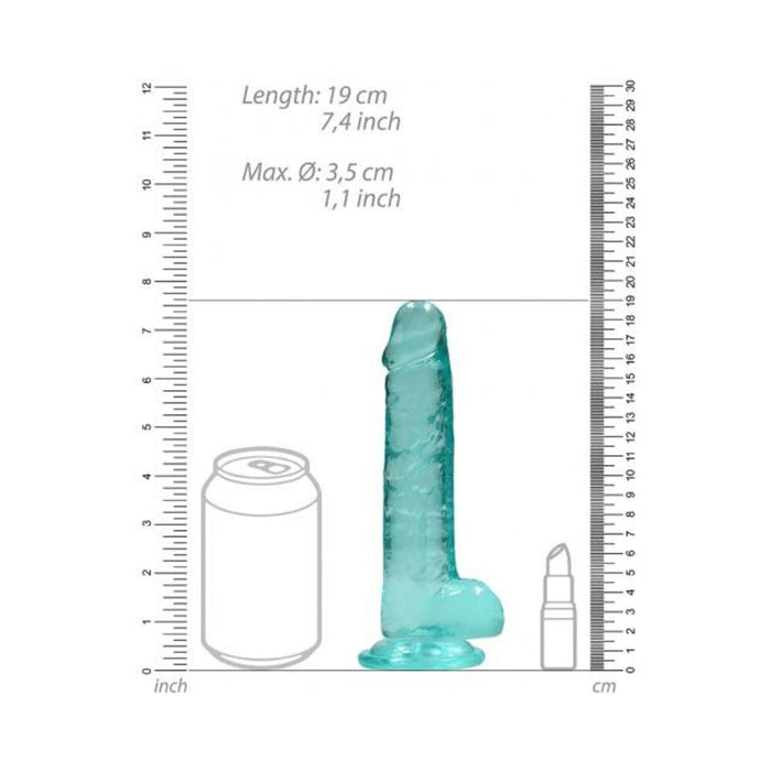 Realrock 7in Realistic Dildo W/ Balls Turquoise