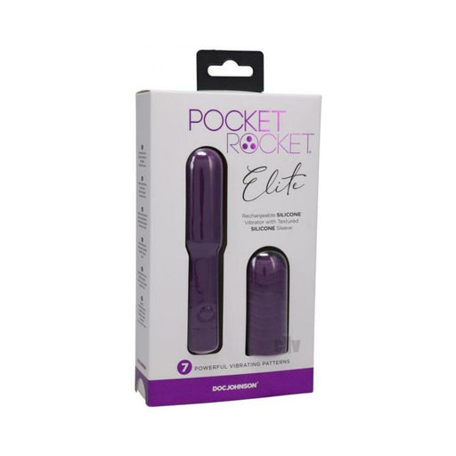 Pocket Rocket Elite Rechargeable Bullet With Removable Sleeve Purple | SexToy.com