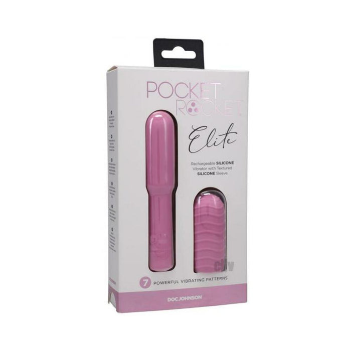Pocket Rocket Elite Rechargeable Bullet With Removable Sleeve Pink | SexToy.com
